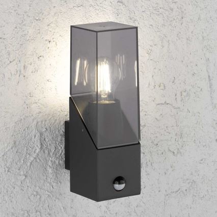 Wofi 12224 - Iluminação de parede exterior com sensor MARCOS 1xE27/23W/230V IP54