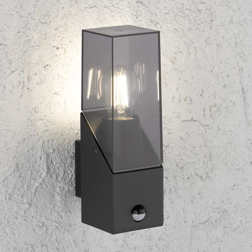 Wofi 12224 - Iluminação de parede exterior com sensor MARCOS 1xE27/23W/230V IP54