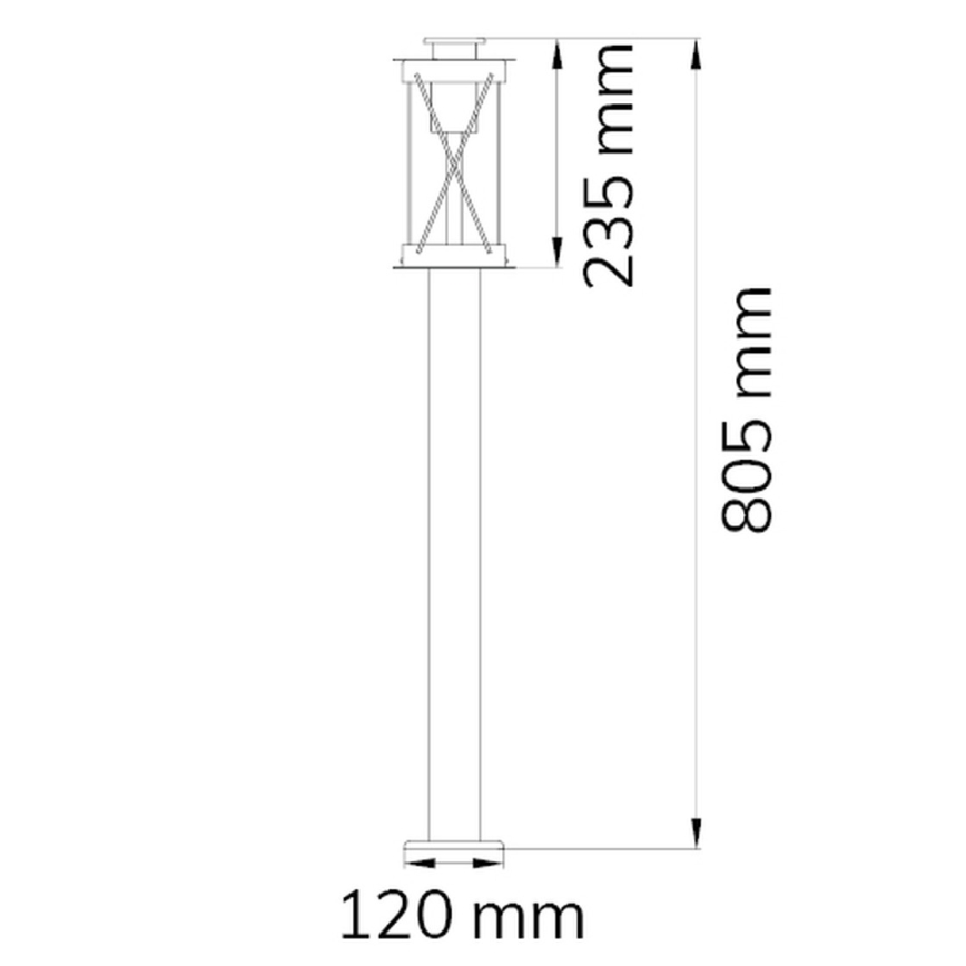 Wofi 12236 - Candeeiro exterior DELIAN 1xE27/10W/230V IP54 80,5 cm