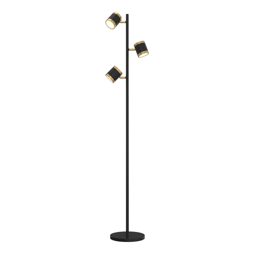Wofi 3003-304S - Candeeiro de chão LED com regulação TOULOUSE LED/21W/230V preto/dourada