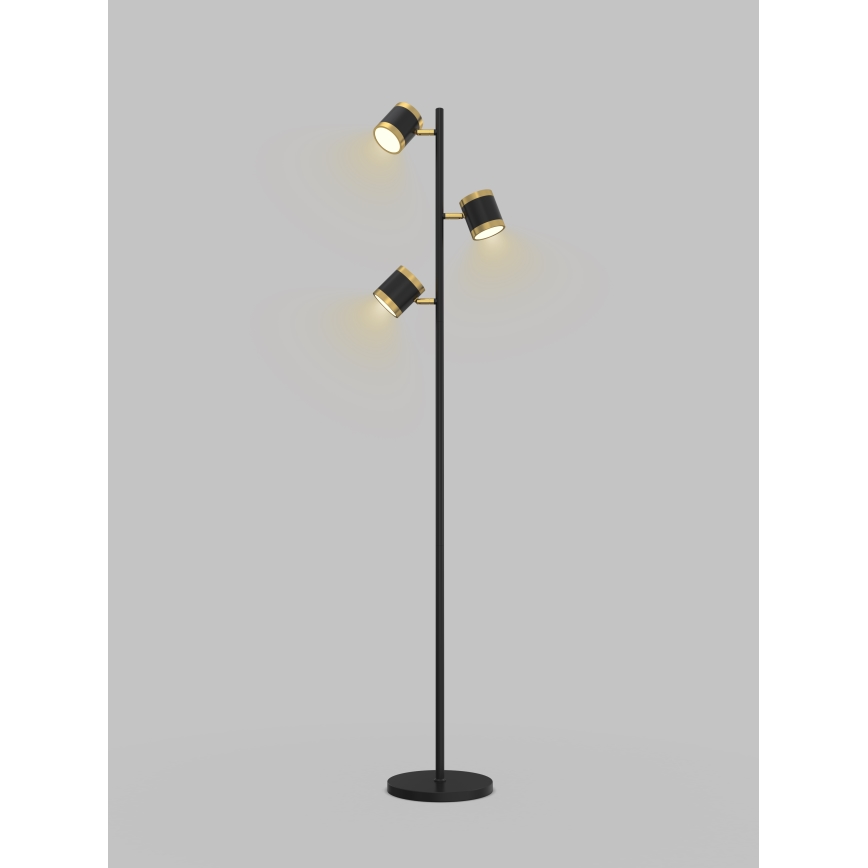 Wofi 3003-304S - Candeeiro de chão LED com regulação TOULOUSE LED/21W/230V preto/dourada