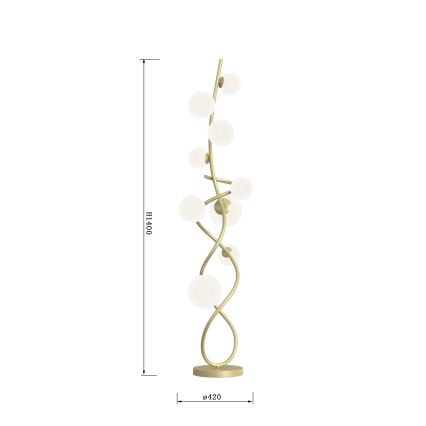 Wofi 3014-901 - Candeeiro de chão LED NANCY 9xG9/3,5W/230V dourada/branco