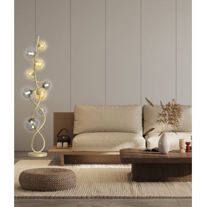 Wofi 3014-904 - Candeeiro de chão LED NANCY 9xG9/3,5W/230V dourada/cinzento