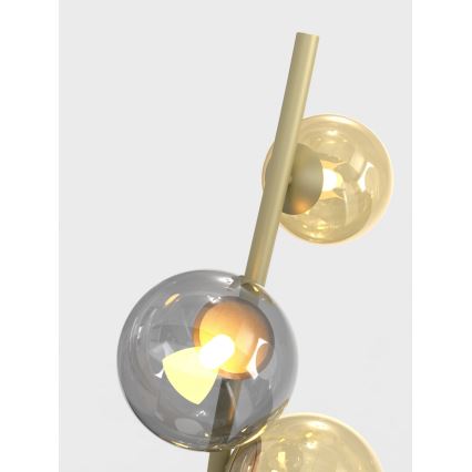 Wofi 3014-904 - Candeeiro de chão LED NANCY 9xG9/3,5W/230V dourada/cinzento