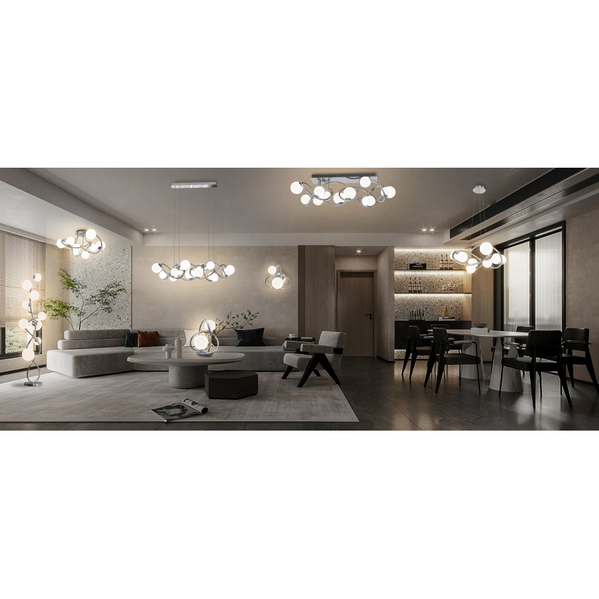 Wofi 3014-907 - Candeeiro de chão LED NANCY 9xG9/3,5W/230V cromado brilhante