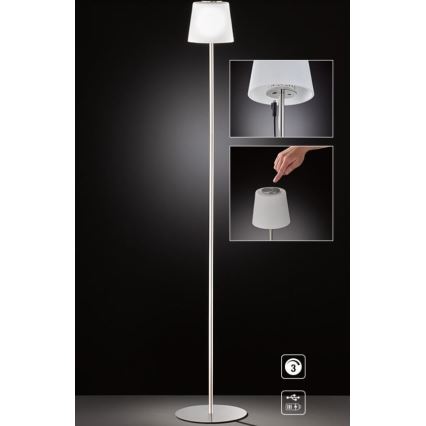 Wofi 3015.01.64.9000 - Candeeiro de chão LED táctil com regulação GENK LED/2W/5V 2000 mAh