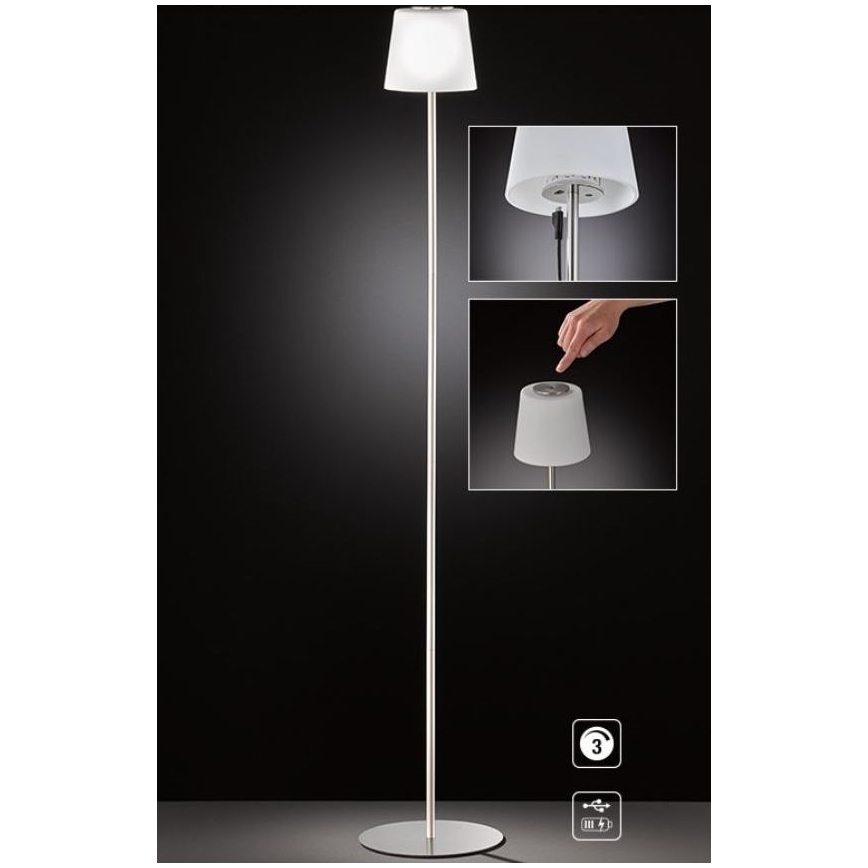 Wofi 3015.01.64.9000 - Candeeiro de chão LED táctil com regulação GENK LED/2W/5V 2000 mAh