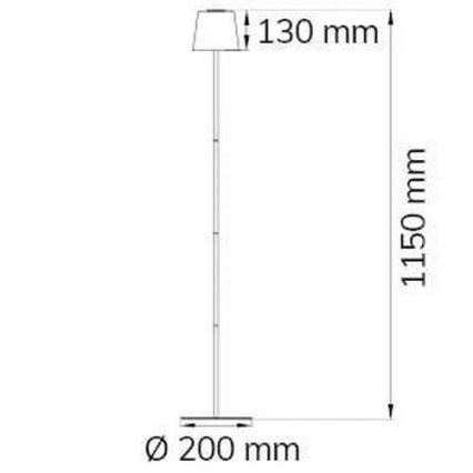 Wofi 3015.01.64.9000 - Candeeiro de chão LED táctil com regulação GENK LED/2W/5V 2000 mAh