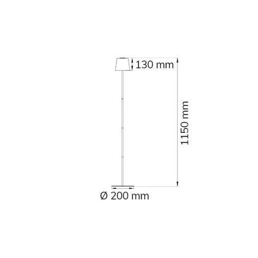 Wofi 3015.01.64.9000 - Candeeiro de chão LED táctil com regulação GENK LED/2W/5V 2000 mAh