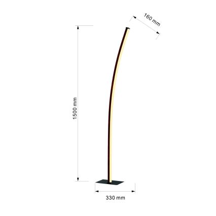 Wofi 3020-106 - Candeeiro de chão LED com regulação BOLOGNA LED/21W/230V
