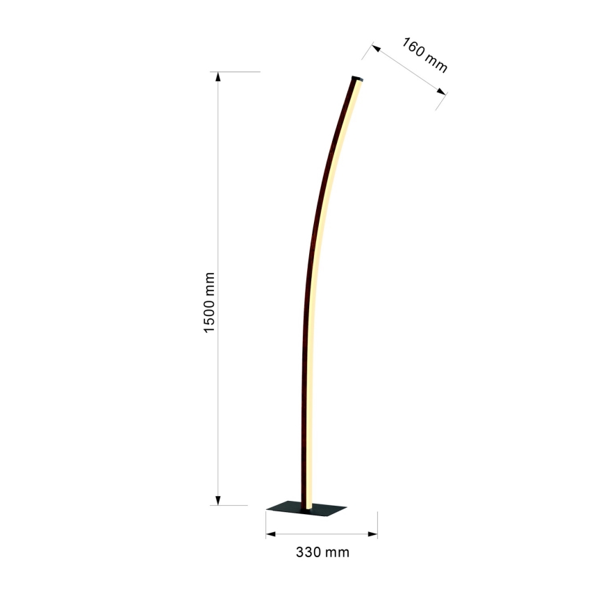 Wofi 3020-106 - Candeeiro de chão LED com regulação BOLOGNA LED/21W/230V