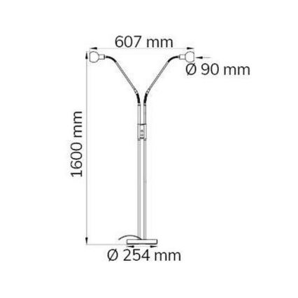 Wofi 307102640000 - Candeeiro de chão LED com regulação NOIS 2xLED/5W/230V