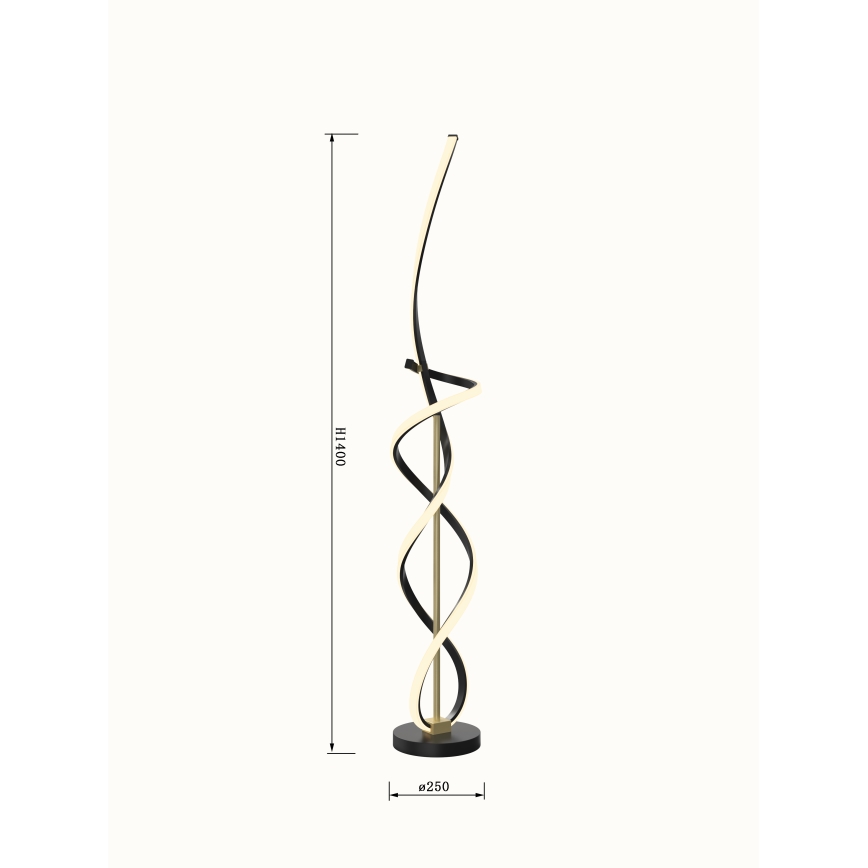 Wofi 3134-104 - Candeeiro de chão LED com regulação INDIGO LED/31W/230V preto/dourada