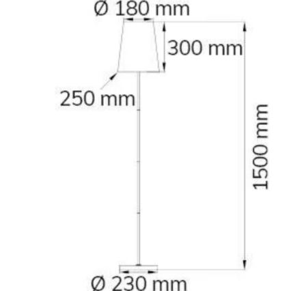 Wofi 3329.01.06.6000 - Candeeiro de chão FYNN 1xE27/60W/230V branco