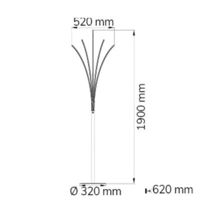 Wofi 3557.05.01.0000 - Candeeiro de chão LED com regulação BENETT LED/24W/230V