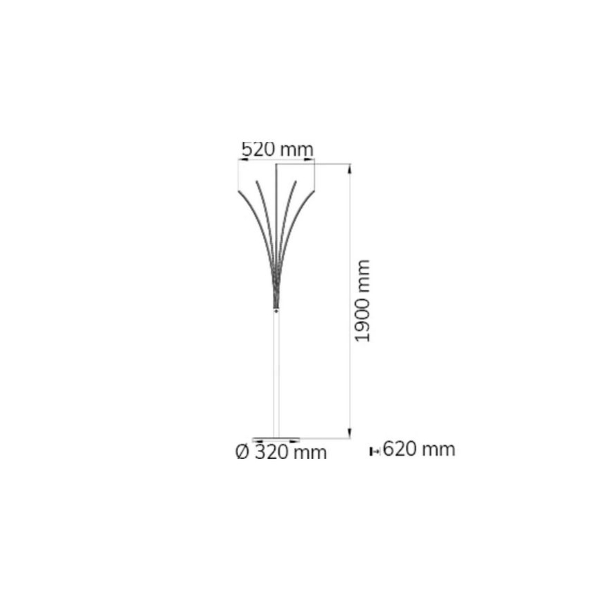 Wofi 3557.05.01.0000 - Candeeiro de chão LED com regulação BENETT LED/24W/230V