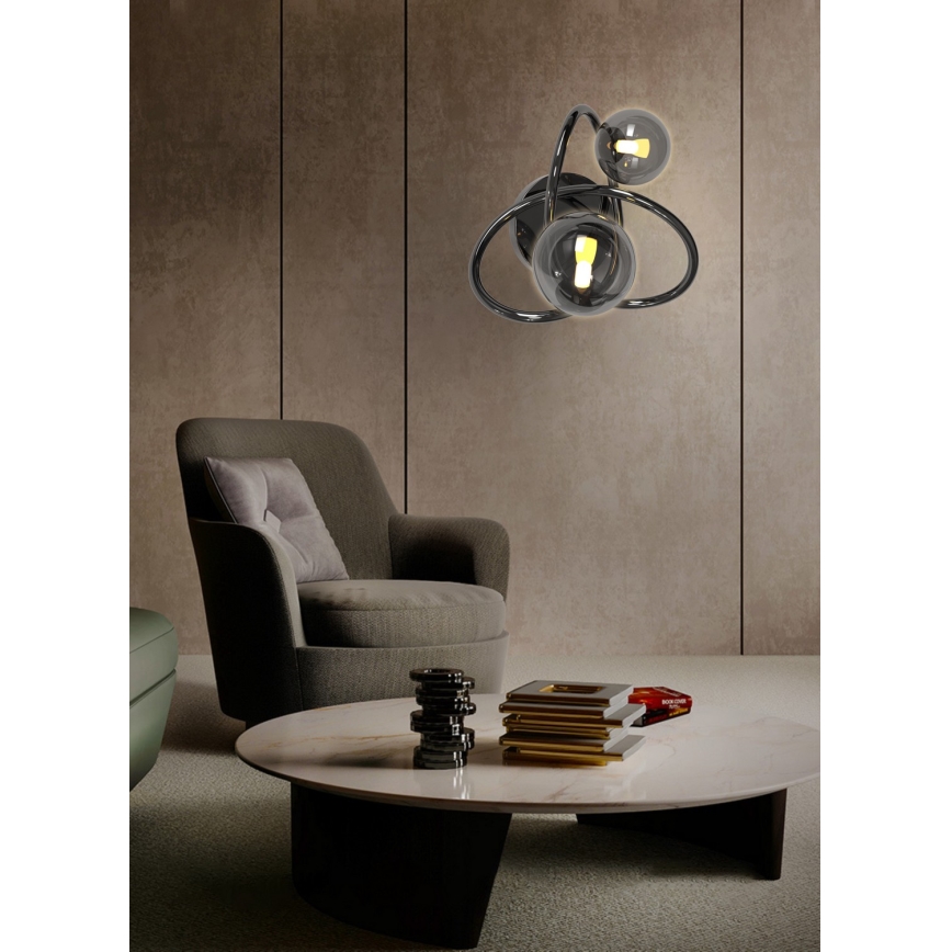 Wofi 4014-205 - Iluminação de parede LED NANCY 2xG9/3,5W/230V preto/cromado brilhante