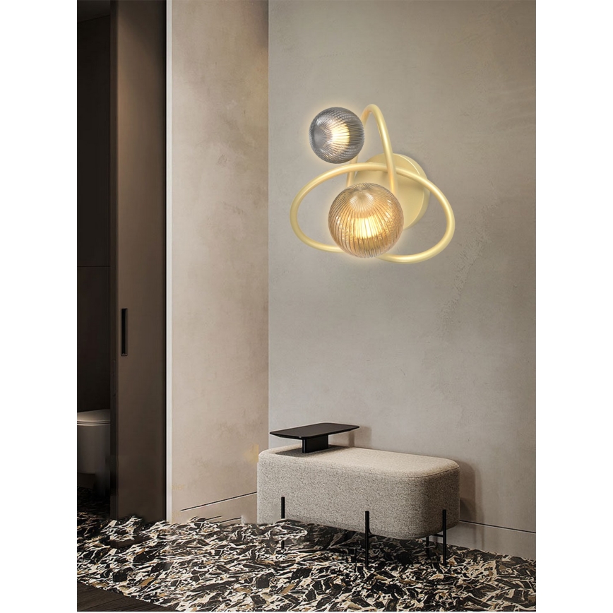 Wofi 4015-204 - Iluminação de parede LED METZ 2xG9/3,5W/230V dourada/cinzento