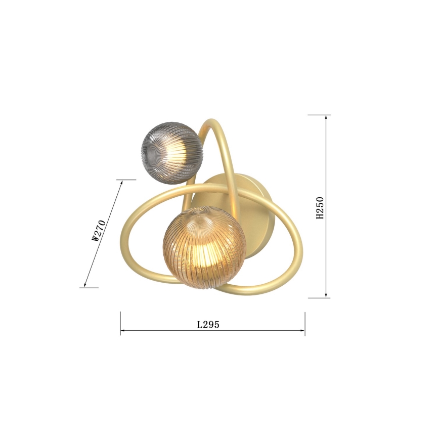 Wofi 4015-204 - Iluminação de parede LED METZ 2xG9/3,5W/230V dourada/cinzento