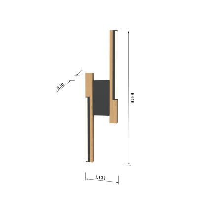 Wofi 4031-206- Iluminação de parede LED com regulação PALERMO 11W/230V castanho/preto