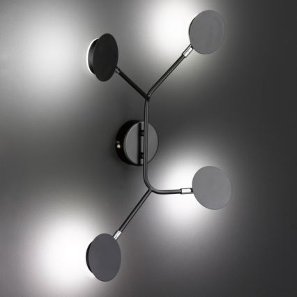 Wofi 446604109000 - Iluminação de parede LED BELIZE 4xLED/5W/230V 3000K preto