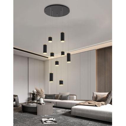 Wofi 5003-904 - Candelabro suspenso LED com regulação TOULOUSE LED/57W/230V preto/dourada