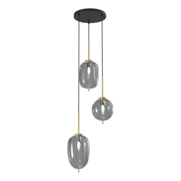 Wofi 5007-302 - Candelabro suspenso BELLEVILLE 3xE14/40W/230V preto/dourada