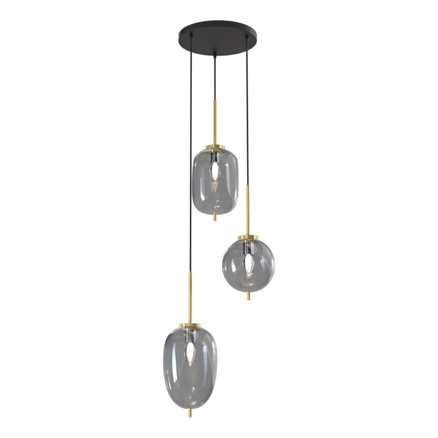 Wofi 5007-302 - Candelabro suspenso BELLEVILLE 3xE14/40W/230V preto/dourada