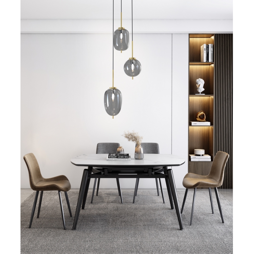 Wofi 5007-302 - Candelabro suspenso BELLEVILLE 3xE14/40W/230V preto/dourada