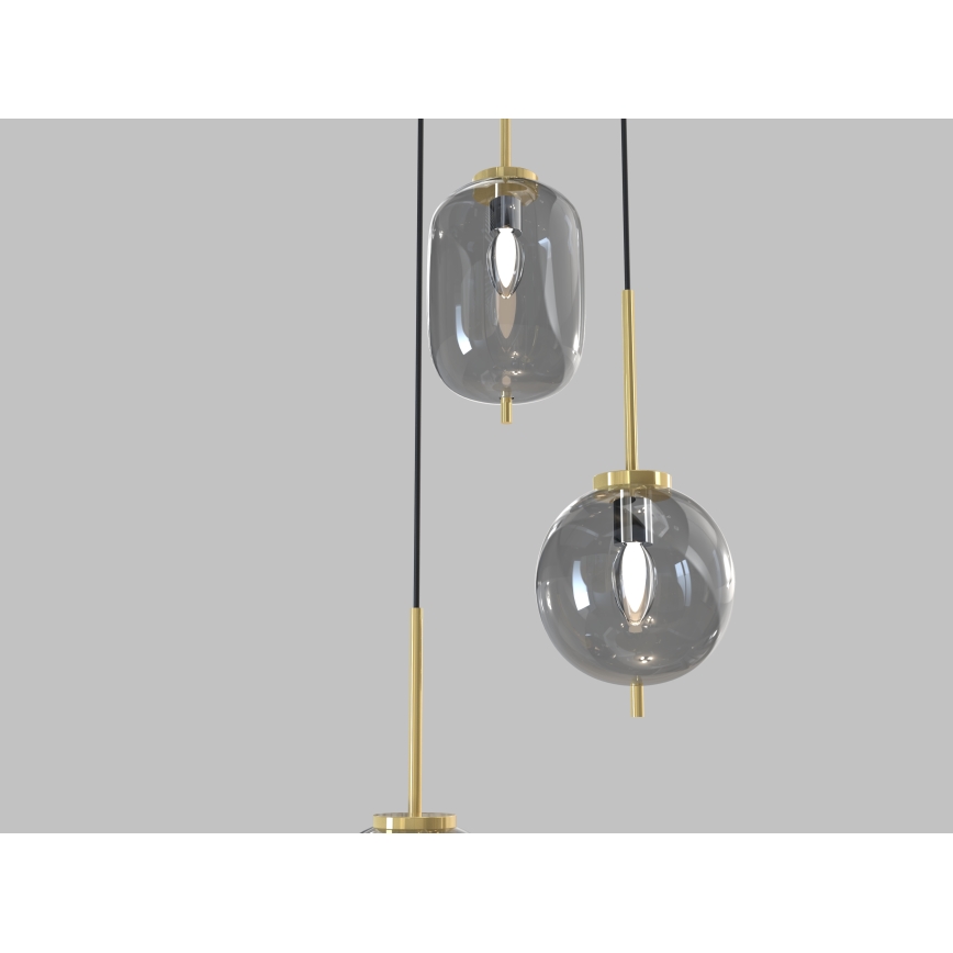 Wofi 5007-302 - Candelabro suspenso BELLEVILLE 3xE14/40W/230V preto/dourada