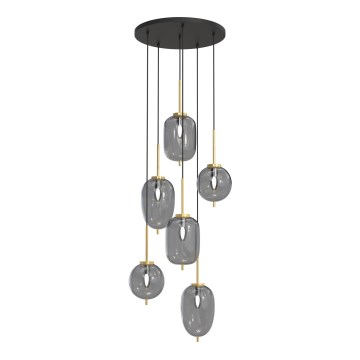Wofi 5007-502 - Candelabro suspenso BELLEVILLE 6xE14/40W/230V preto/dourada