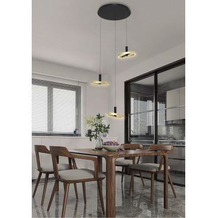 Wofi 5016-304 - Candelabro suspenso LED com regulação BREST LED/26W/230V preto/dourada