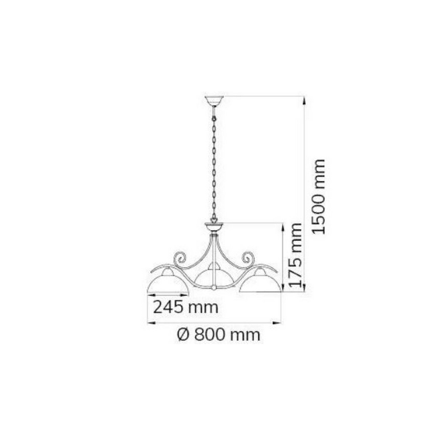 Wofi 5128.03.09.0000 - Candelabro suspenso LACCHINO 3xE27/60W/230V