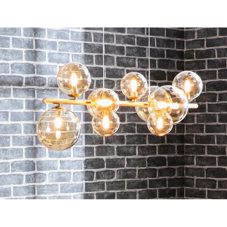 Wofi 6014.10.14.9000 - Candelabro suspenso LED VILLA 10xG9/3W/230V dourada