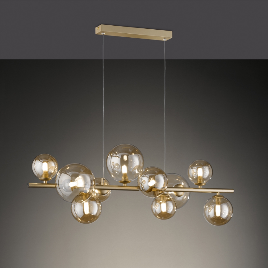 Wofi 6014.10.14.9000 - Candelabro suspenso LED VILLA 10xG9/3W/230V dourada