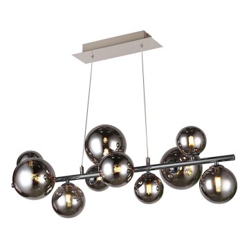 Wofi 6014.10.24.9000 - Candeeiro suspenso LED VILLA 10xG9/3W/230V preto/cromado brilhante