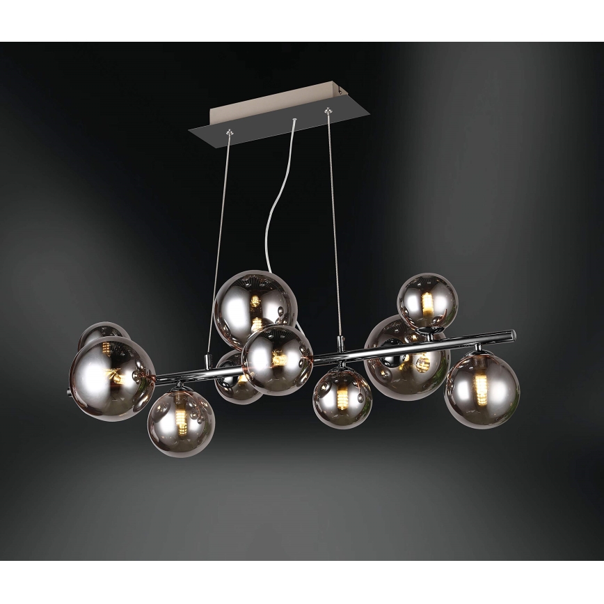Wofi 6014.10.24.9000 - Candeeiro suspenso LED VILLA 10xG9/3W/230V preto/cromado brilhante
