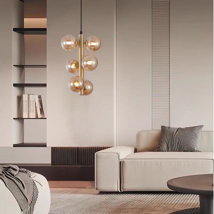 Wofi 6014-601W - Candeeiro suspenso LED VILLA 6xG9/3W/230V dourado