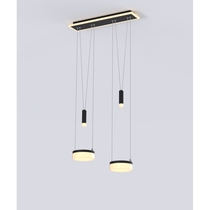 Wofi 6054-502 - Candelabro suspenso LED com regulação JESSE LED/21W/230V preto