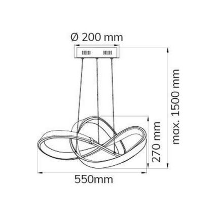 Wofi 6134.01.15.7000 - Candelabro suspenso LED com regulação INDIGO LED/44W/230V