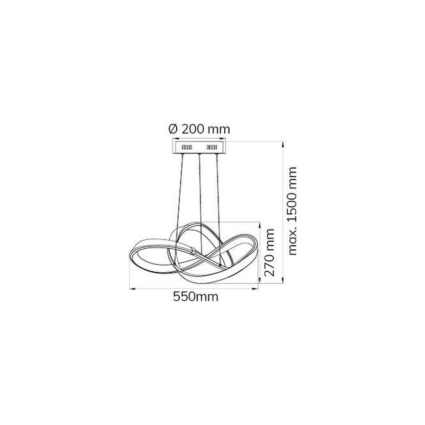 Wofi 6134.01.15.7000 - Candelabro suspenso LED com regulação INDIGO LED/44W/230V