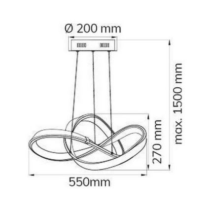 Wofi 6134.01.88.9000 - Candeeiro suspenso LED com regulação INDIGO LED/44W/230V