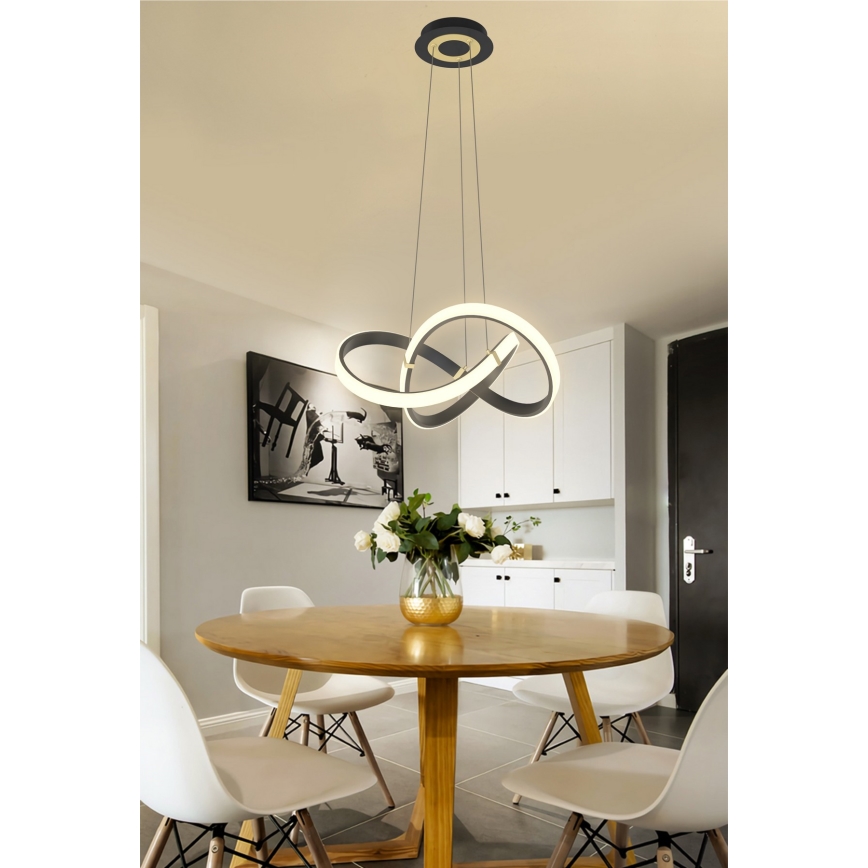 Wofi 6134-104 - Candelabro suspenso LED com regulação INDIGO LED/44W/230V preto/dourada