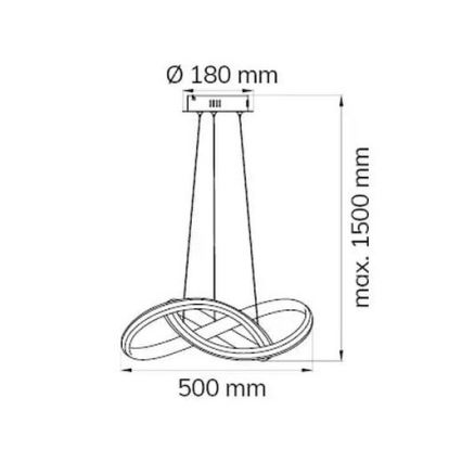 Wofi 6823.01.10.9500 - Candelabro suspenso LED com regulação SOLO LED/28W/230V