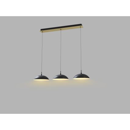Wofi 7001-304 - Candelabro suspenso LED com regulação ROSCOFF LED/29W/230V preto/dourada
