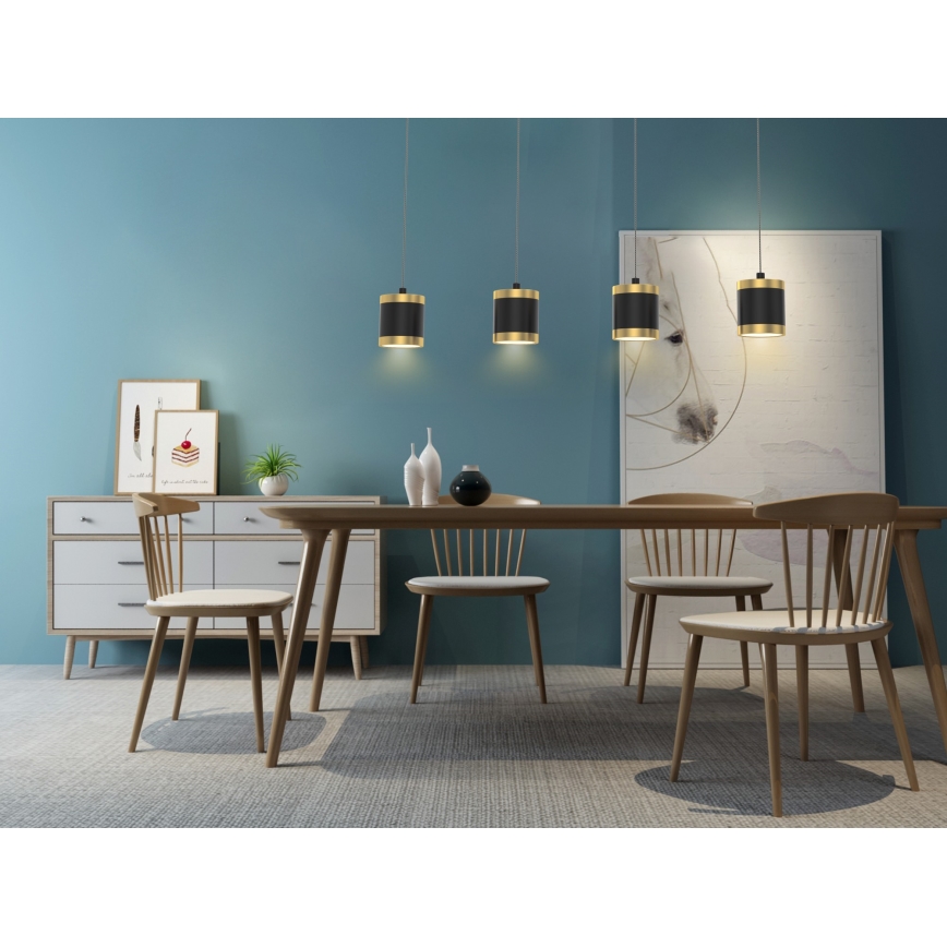 Wofi 7003-404 - Candelabro suspenso LED com regulação TOULOUSE LED/34W/230V preto/dourada