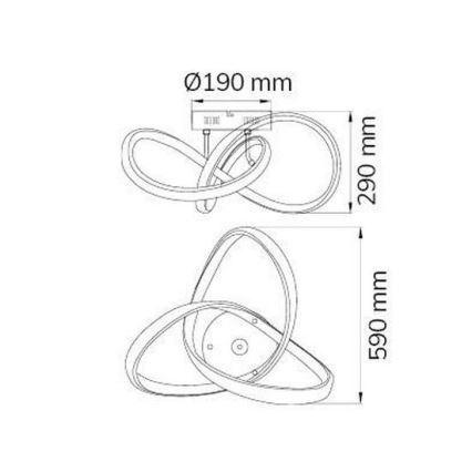 Wofi 70048G - Candelabro integrado LED INDIGO LED/45W/230V