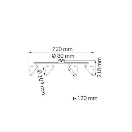 Wofi 70108G - Foco GLORIA 4xE14/28W/230V