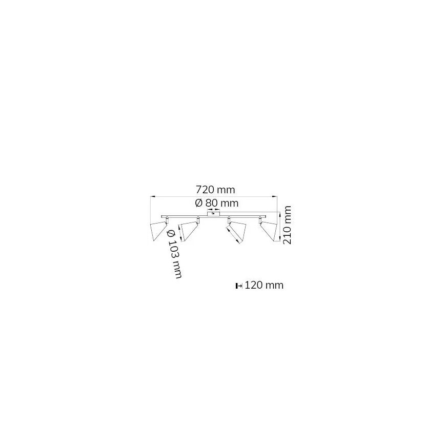 Wofi 70108G - Foco GLORIA 4xE14/28W/230V