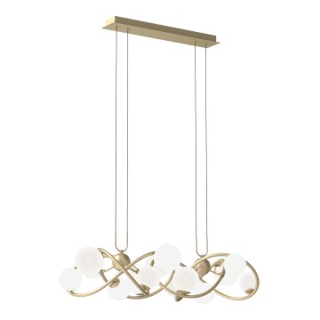 Wofi 7014-1401 - Candelabro suspenso LED NANCY 14xG9/3,5W/230V dourada/branco